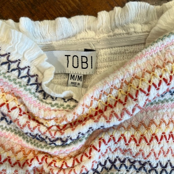 Tobi Multicolor Off-the-Shoulder Tiered Dress - Picture 3 of 3